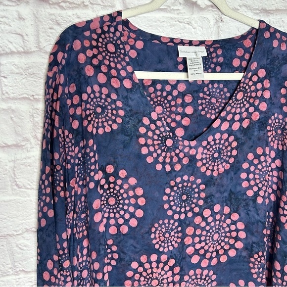 Soft Surroundings Printed V-Neck Asymmetric Tunic - Picture 8 of 13